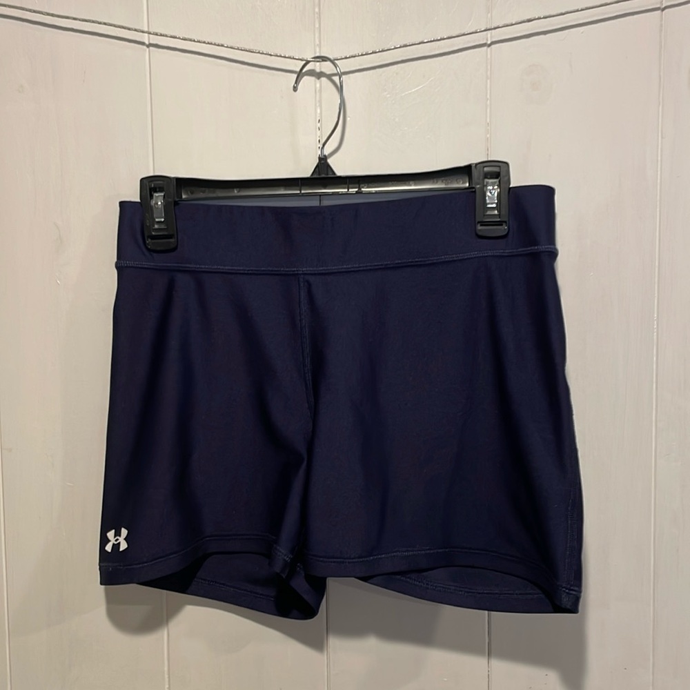 Women's HeatGear® Mid-Rise Middy Shorts Midnight Navy Size L